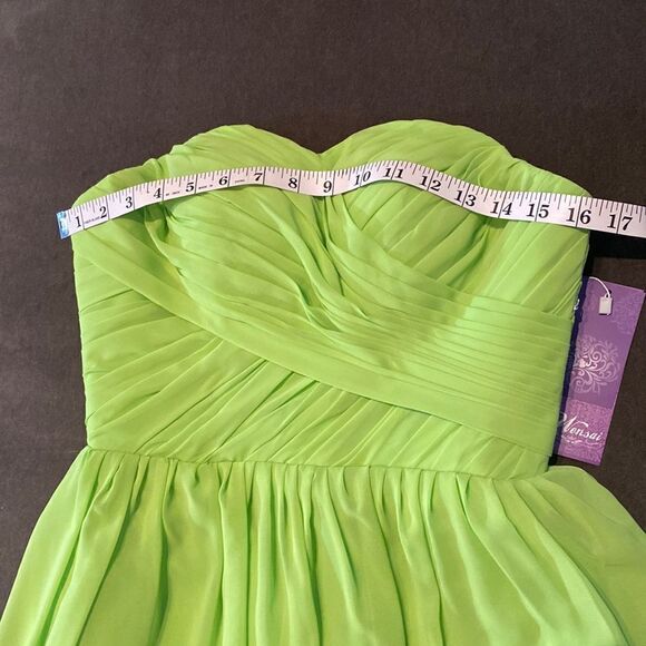 Women’s Lime Green Short Chiffon Prom Party Homecoming Dress Size 8 NWT - Picture 10 of 10